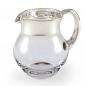 Preview: Glass jug 0.5 l with wide fine silver rim & handle  glass pitcher