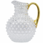 Preview: Wasserkrug "Nuppenglas" Henkel in gold -Kristallglas