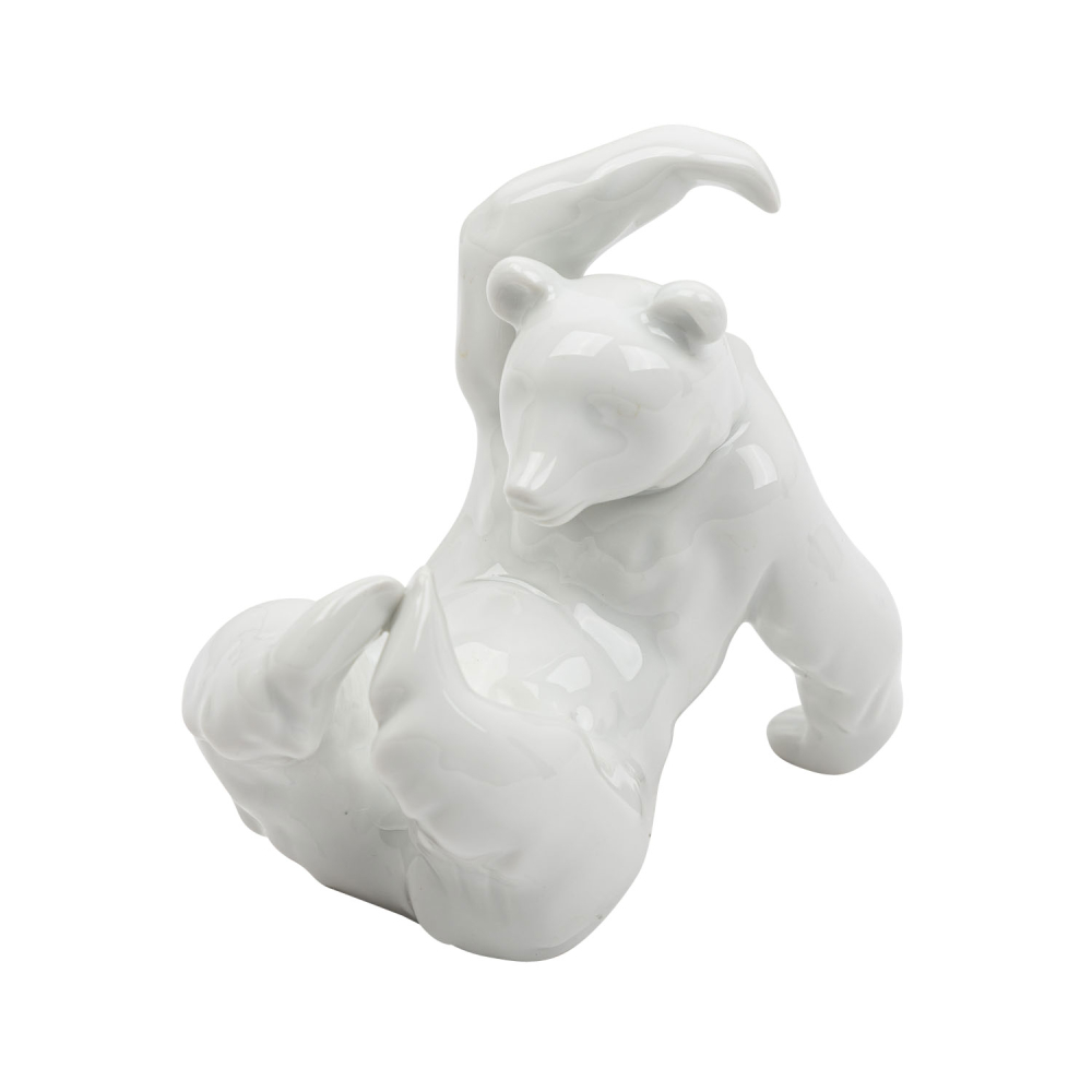 Preview: Porzellanfigur ❘ Figur BÄR spielend, klein Weiss