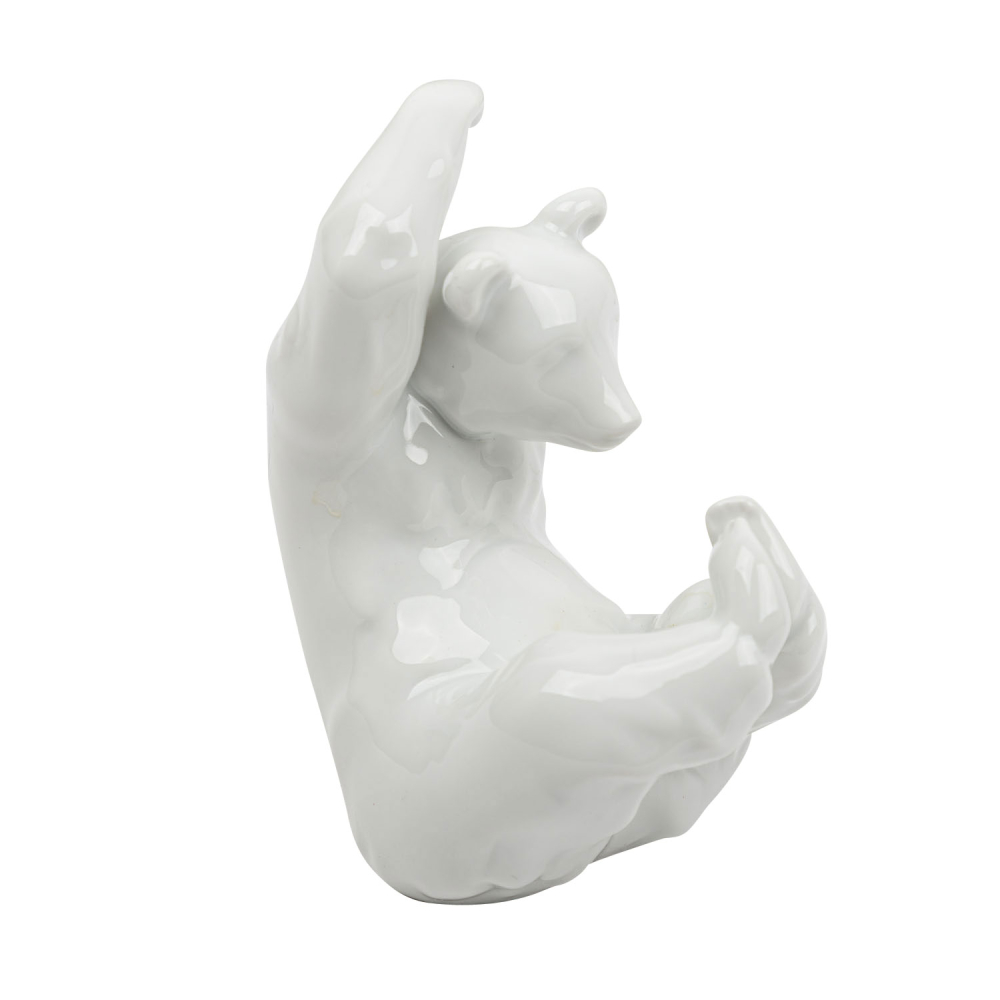 Preview: Porzellanfigur ❘ Figur BÄR spielend, klein Weiss