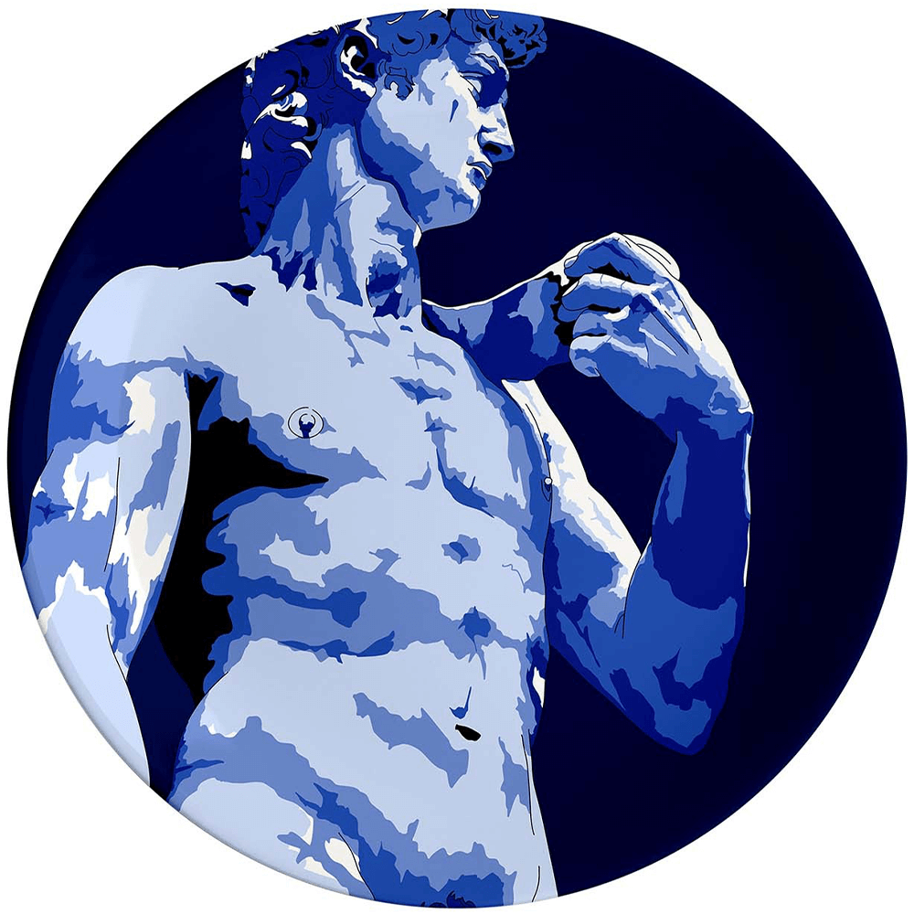 Michelangelo Buonarroti David Wandteller in blau