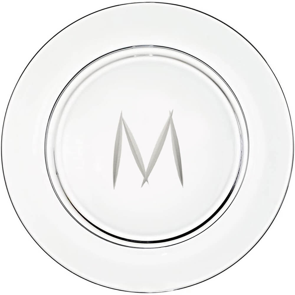 Platzteller "M" Kristallglas, klar
