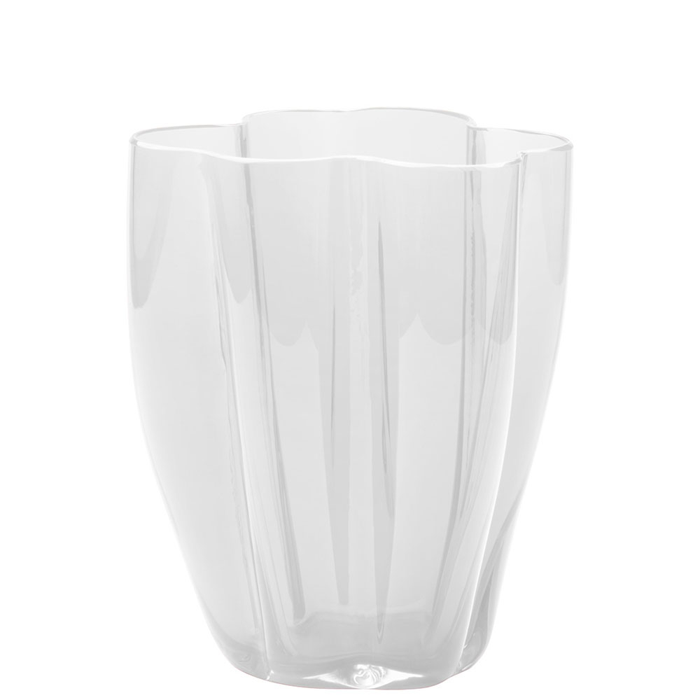 Venetian flower vase clear Murano glass
