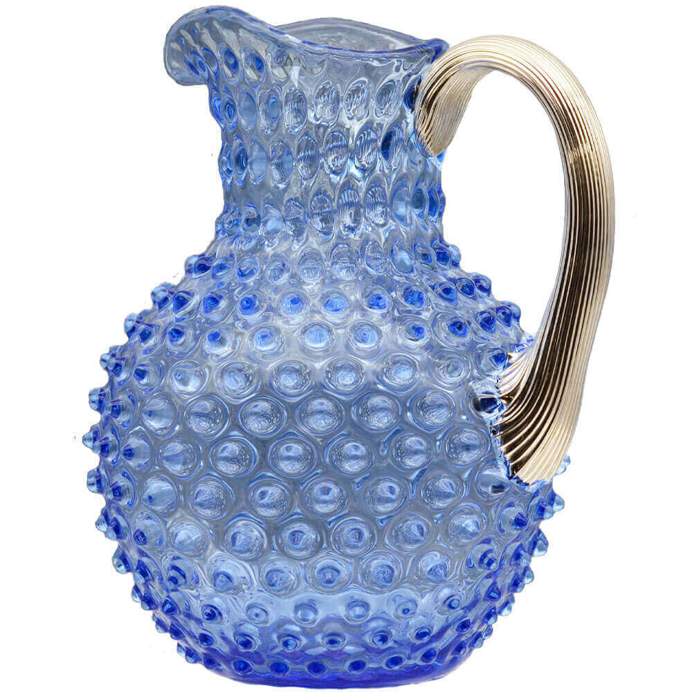 Nuppenglaskrug mit Platinhenkel