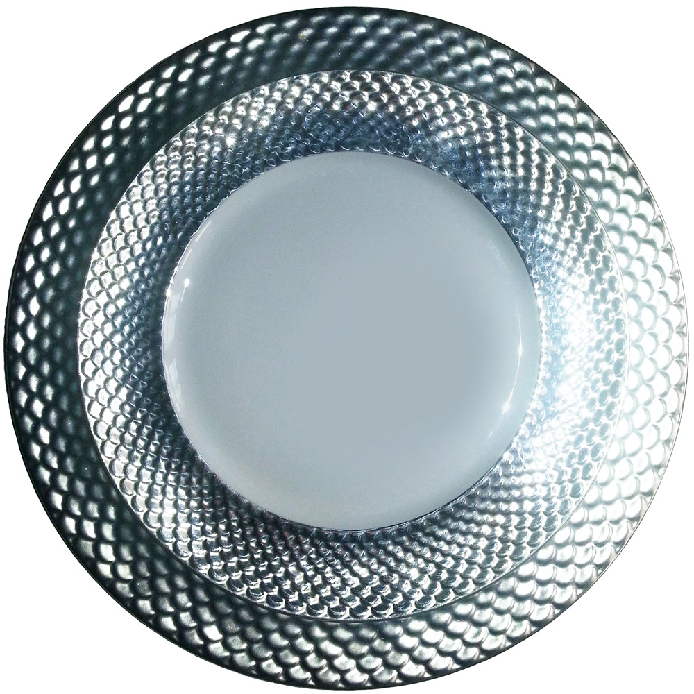 Silver porcelain | Presentation plate Kurland. Silver Sateen - Kopie - Kopie