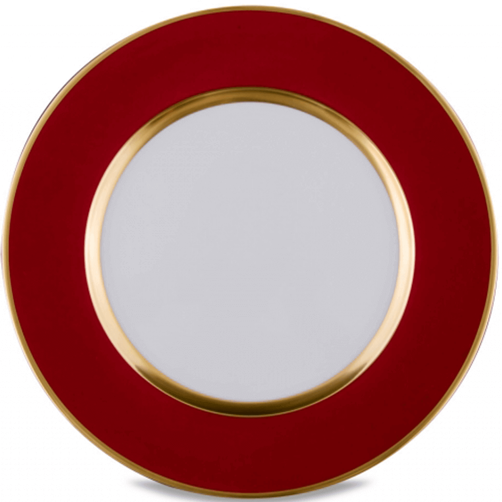 Charger plate 32cm, Terra and gold rim