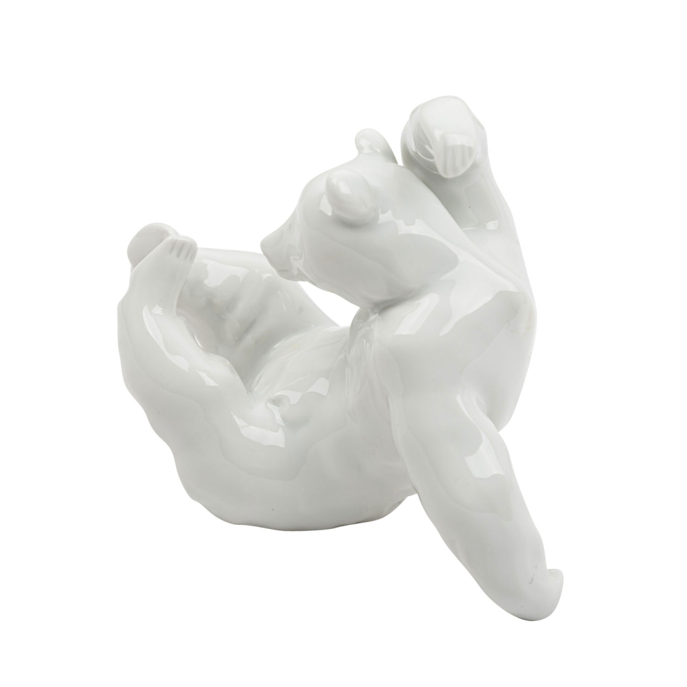 Porzellanfigur ❘ Figur BÄR spielend, klein Weiss