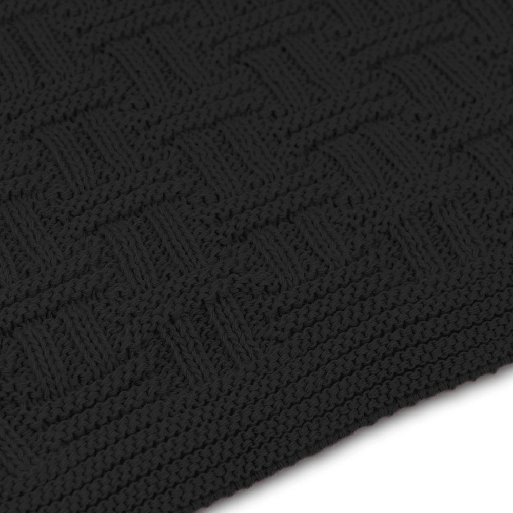 Strickdecke | "H"Design. Anthrazit