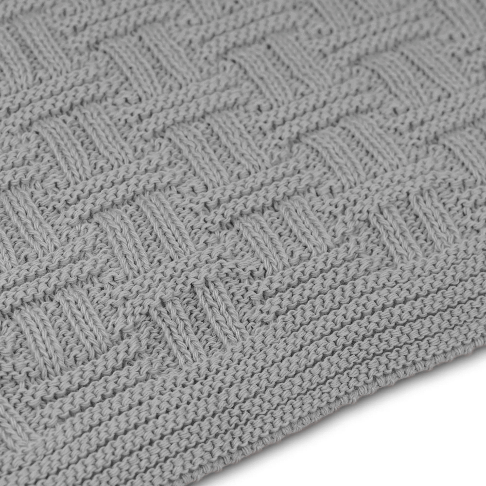 Knitted blanket | "H"Design. Light gray