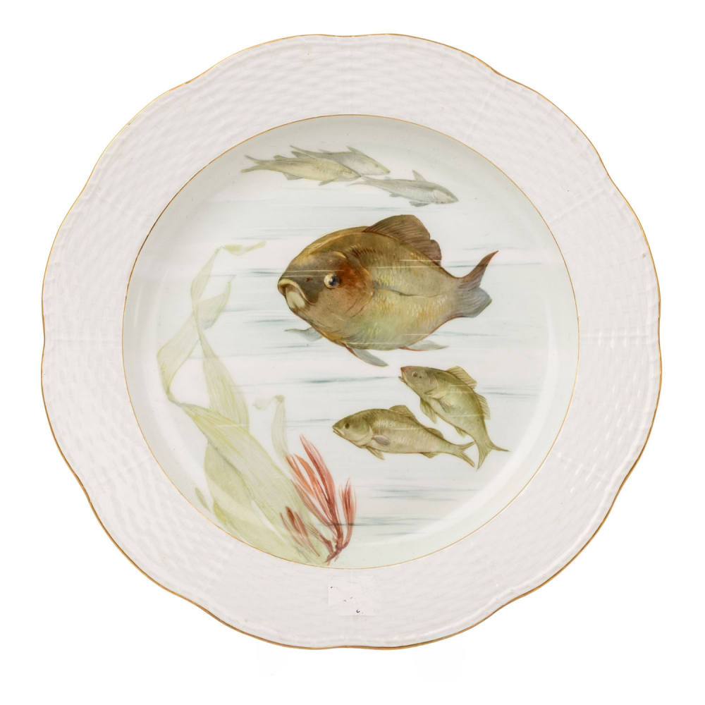 KPM BERLIN | "Neuosier" meat platter with gold rim. Vintage porcelain.
