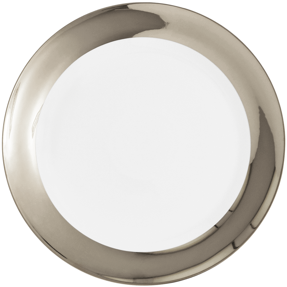 Presentation plate with platinum rim