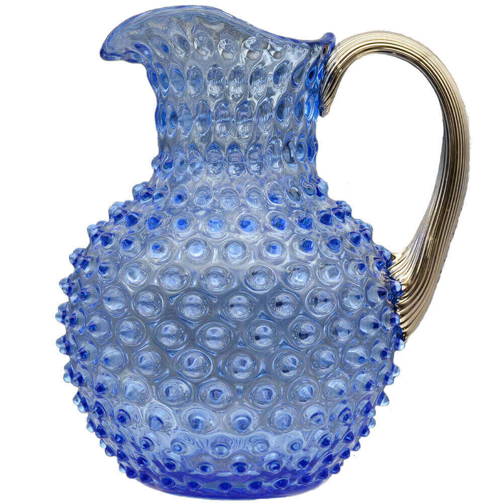 Nuppenglaskrug mit Platinhenkel