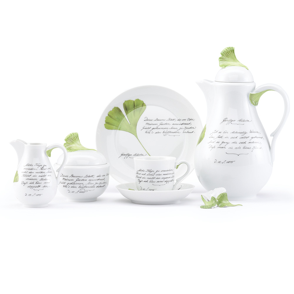 Platzteller "Der goldene Ginkgo" Dekor 1