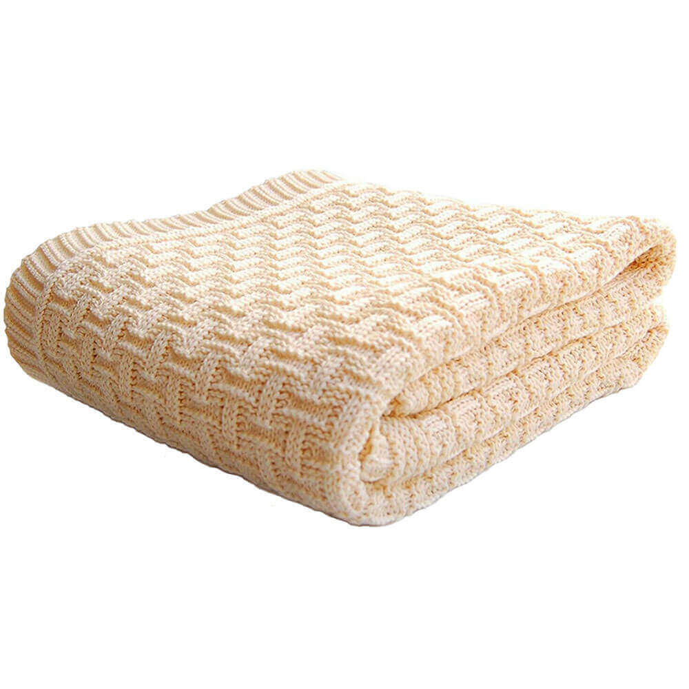 "H" beach blanket made of organic cotton, natural