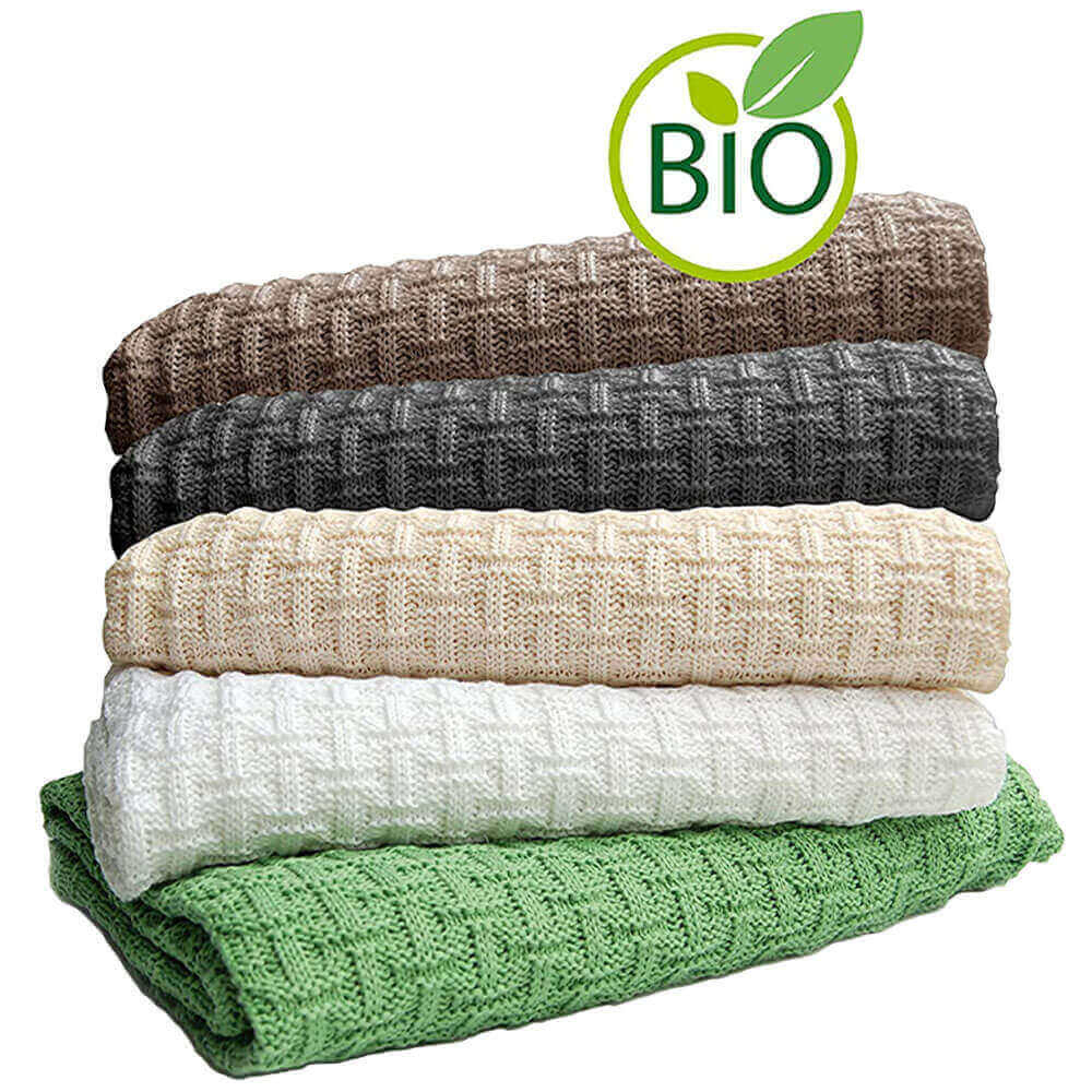 H" beach towel, organic cotton, White