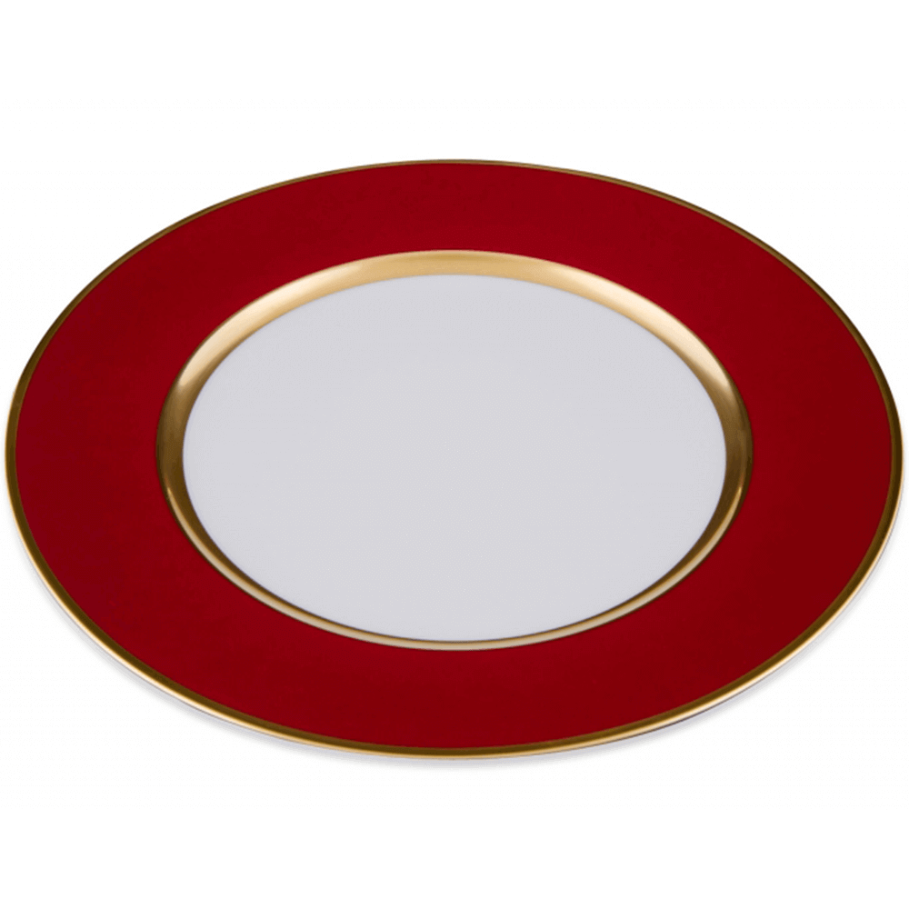 Charger plate 32cm, Terra and gold rim