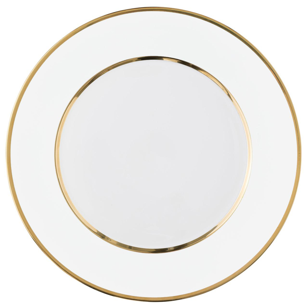 Service plate "Multicolore with gold" white